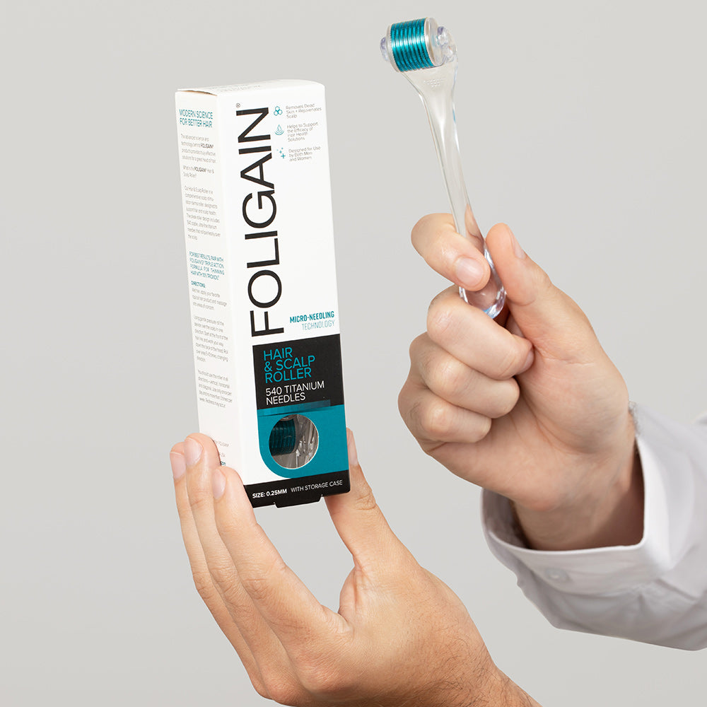 FOLIGAIN Hair & Scalp Roller with 540 Titanium 0.25 mm Needles