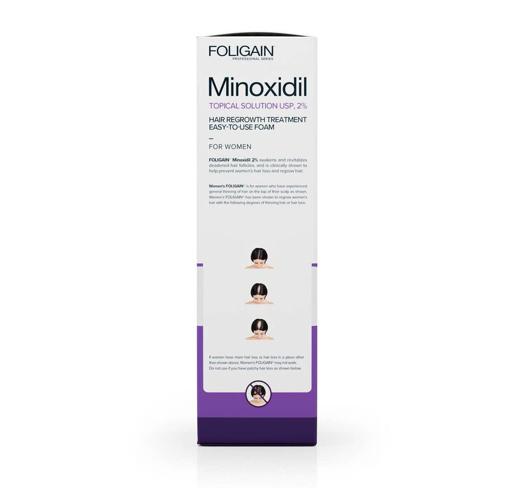 FOLIGAIN Minoxidil 2% Hair Regrowth Foam For Women 3 Month Supply