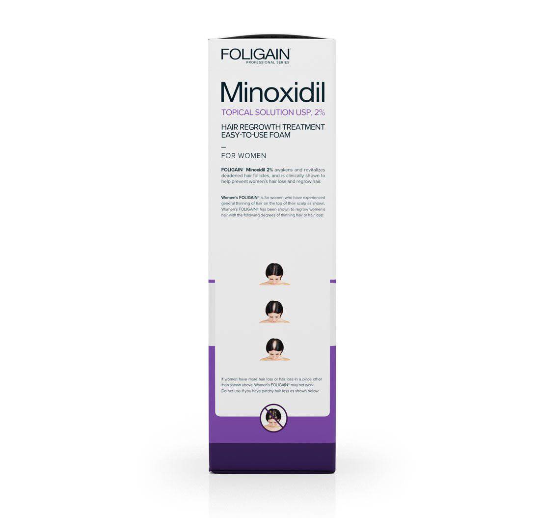 FOLIGAIN Minoxidil 2% Hair Regrowth Foam For Women 3 Month Supply
