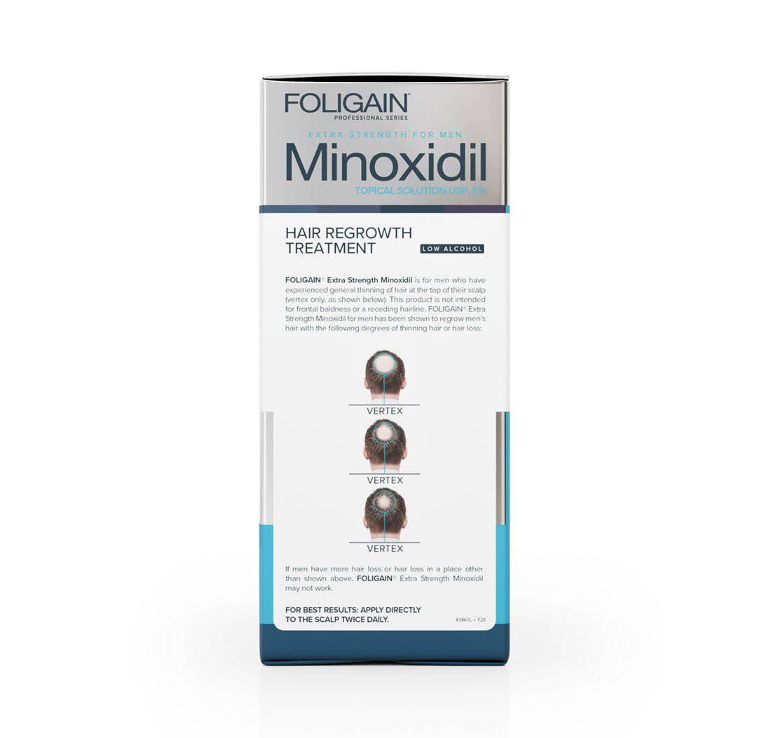 FOLIGAIN Low Alcohol Minoxidil 5% Hair Regrowth Treatment For Men 3 Month Supply
