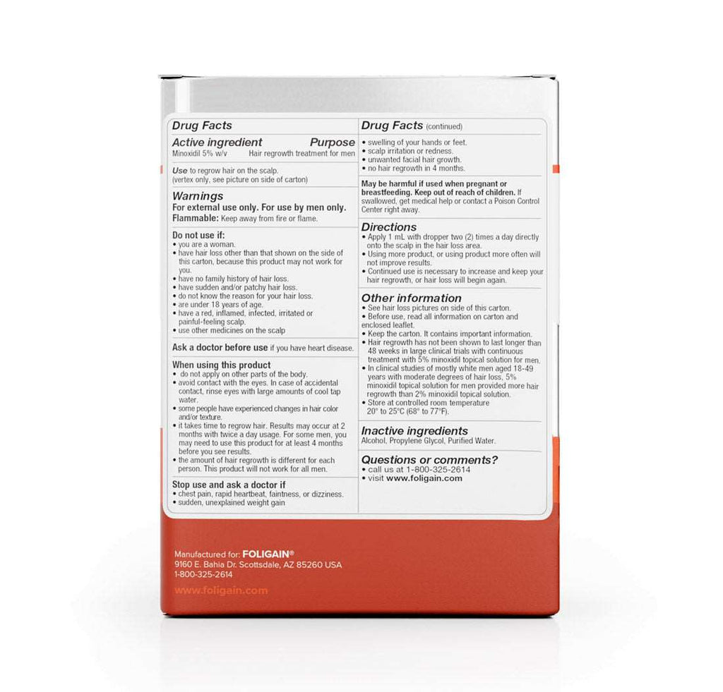 FOLIGAIN Minoxidil 5% Hair Regrowth Treatment For Men One Month Supply