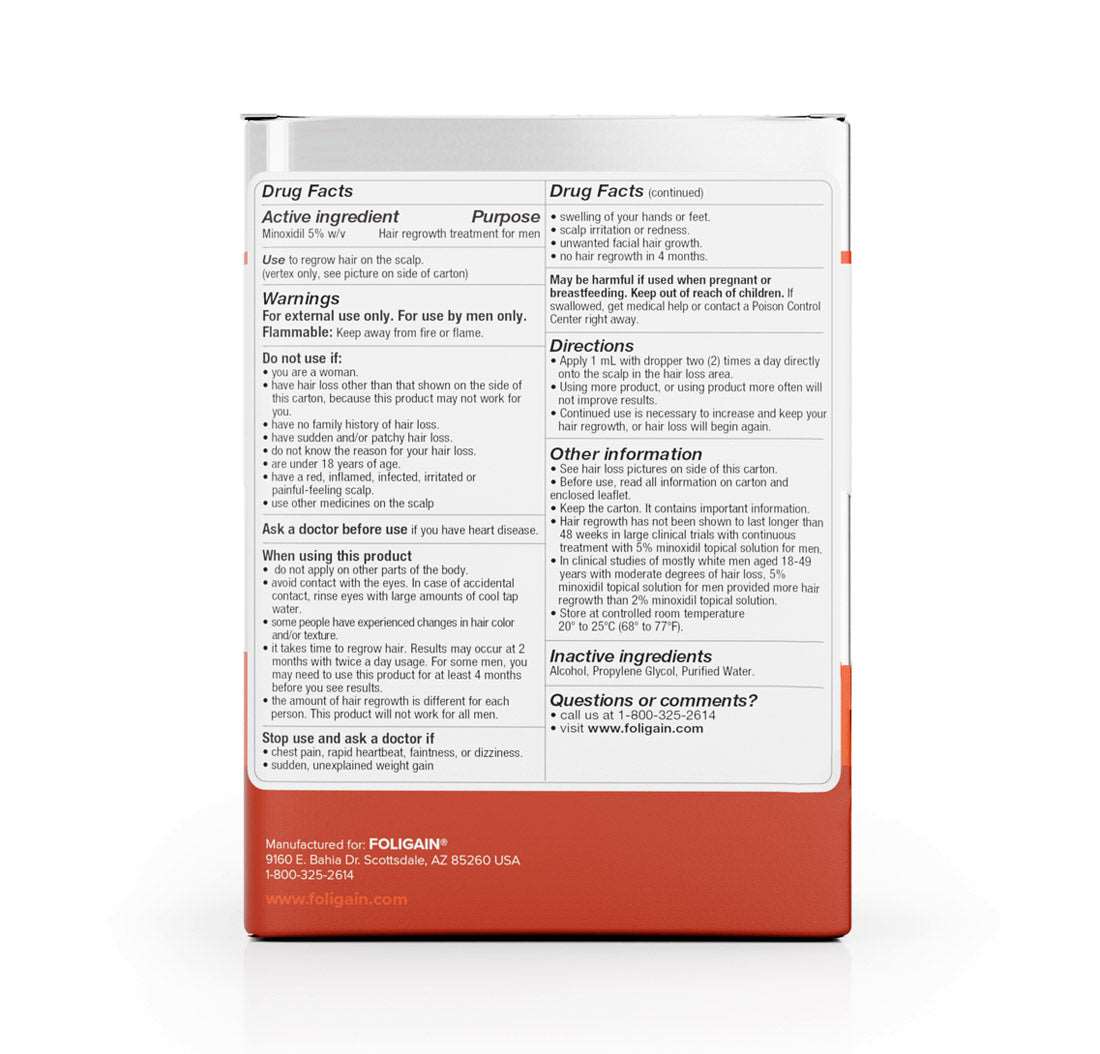FOLIGAIN Minoxidil 5% Hair Regrowth Treatment For Men One Month Supply