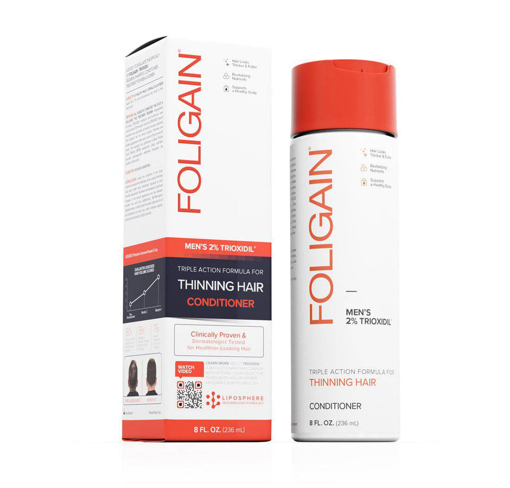 FOLIGAIN Triple Action Conditioner For Thinning Hair For Men with 2% TRIOXIDIL®