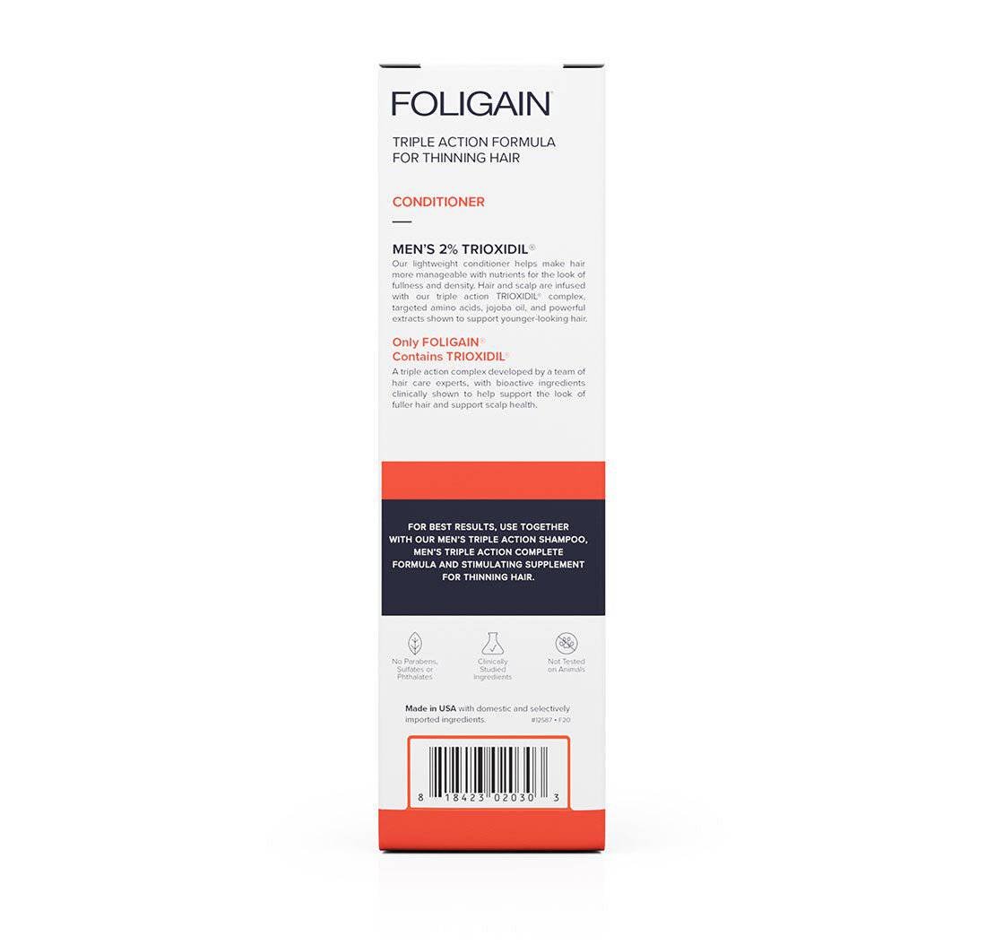 FOLIGAIN Triple Action Conditioner For Thinning Hair For Men with 2% TRIOXIDIL®