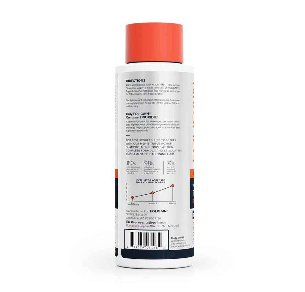 FOLIGAIN Triple Action Conditioner For Thinning Hair For Men with 2% TRIOXIDIL® 473ml