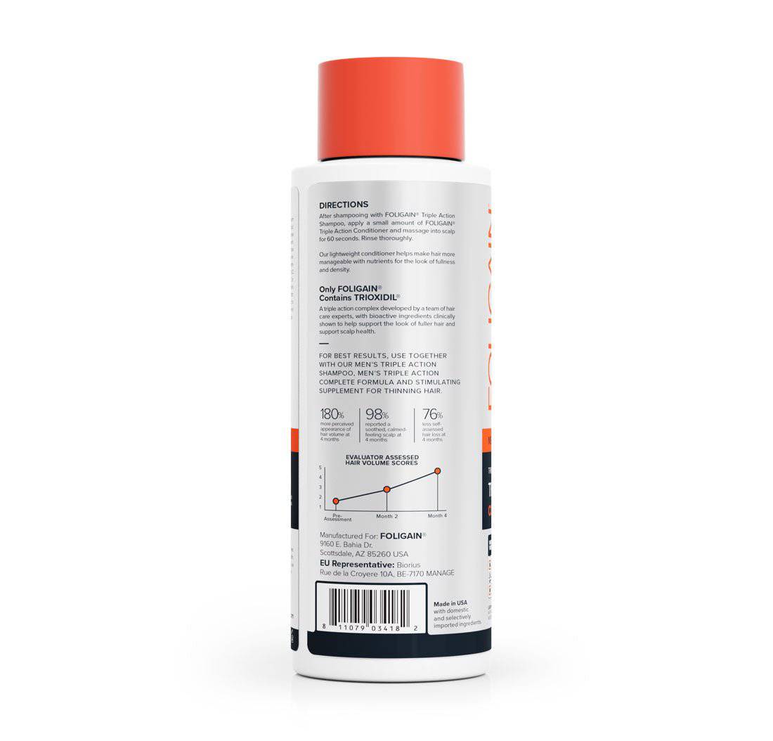 FOLIGAIN Triple Action Conditioner For Thinning Hair For Men with 2% TRIOXIDIL® 473ml