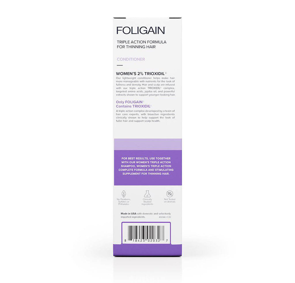FOLIGAIN Triple Action Conditioner For Thinning Hair For Women with 2% TRIOXIDIL®