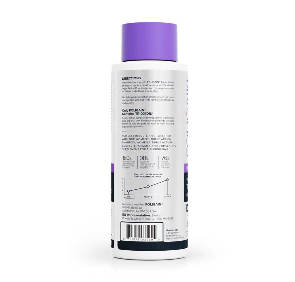 FOLIGAIN Triple Action Conditioner For Thinning Hair For Women with 2% TRIOXIDIL® 473ml