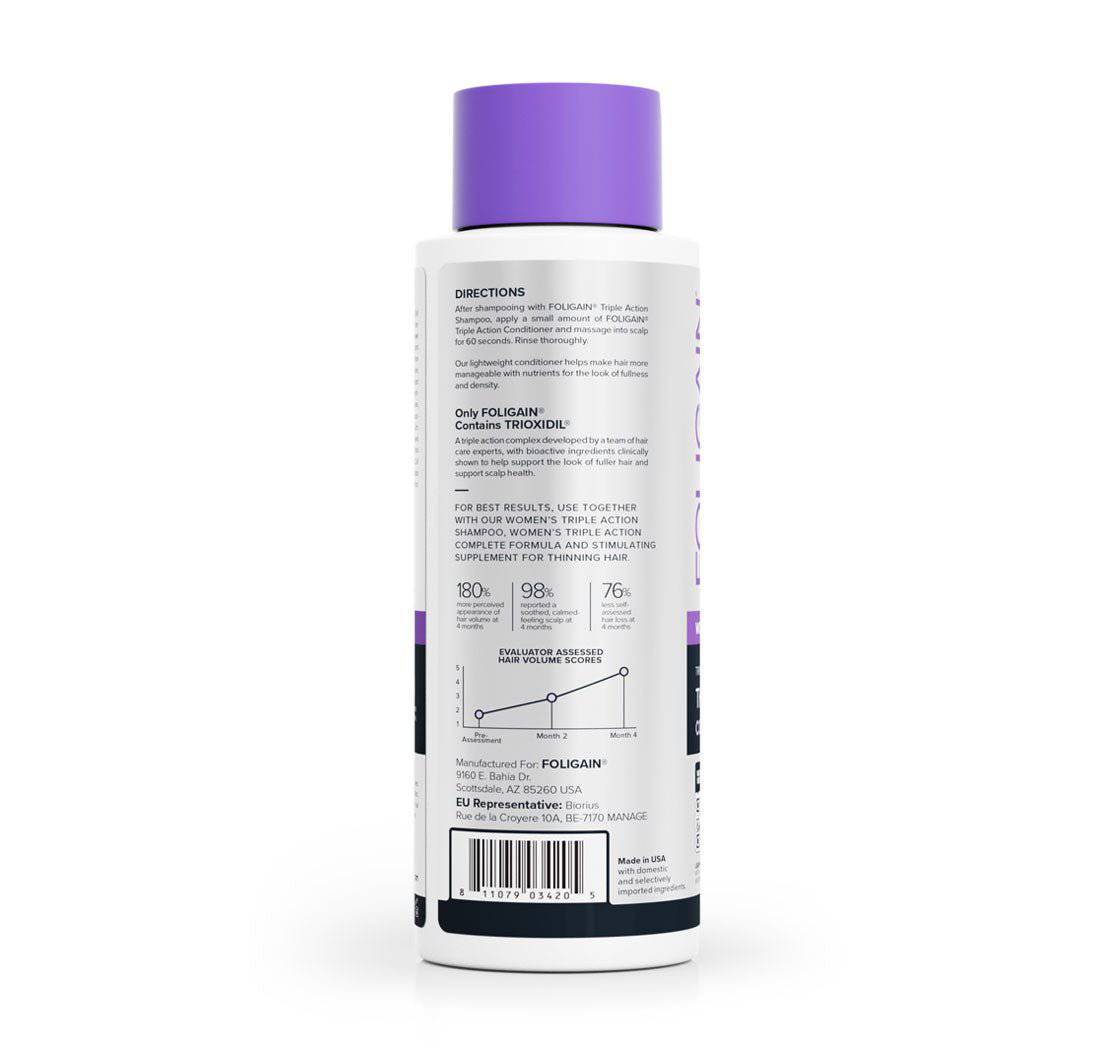 FOLIGAIN Triple Action Conditioner For Thinning Hair For Women with 2% TRIOXIDIL® 473ml