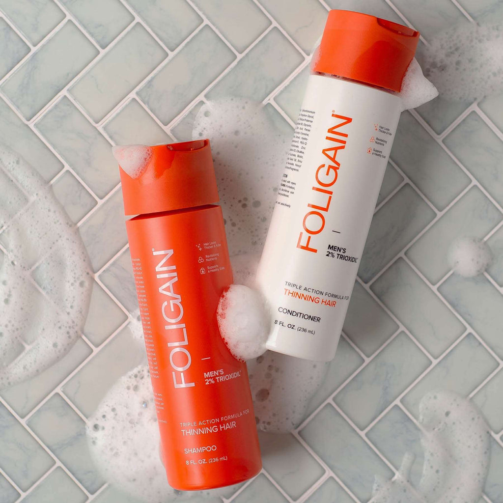 FOLIGAIN Triple Action Shampoo For Thinning Hair For Men with 2% TRIOXIDIL®