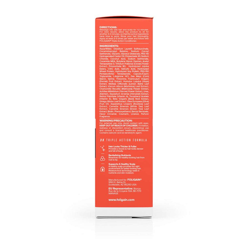 FOLIGAIN Triple Action Shampoo For Thinning Hair For Men with 2% TRIOXIDIL®