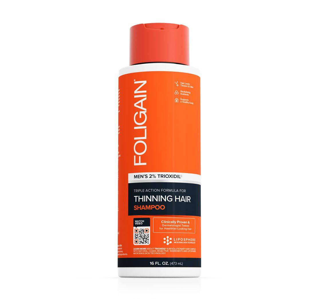 FOLIGAIN Triple Action Shampoo For Thinning Hair For Men with 2% TRIOXIDIL® 473ml