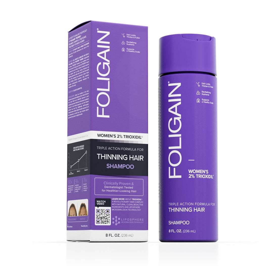 FOLIGAIN Triple Action Shampoo For Thinning Hair For Women with 2% TRIOXIDIL®