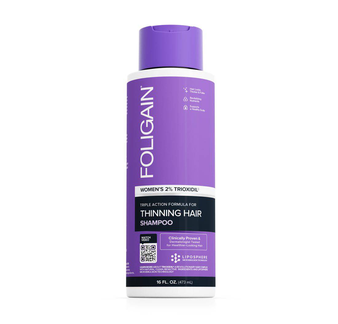 FOLIGAIN Triple Action Shampoo For Thinning Hair For Women with 2% TRIOXIDIL® 473ml