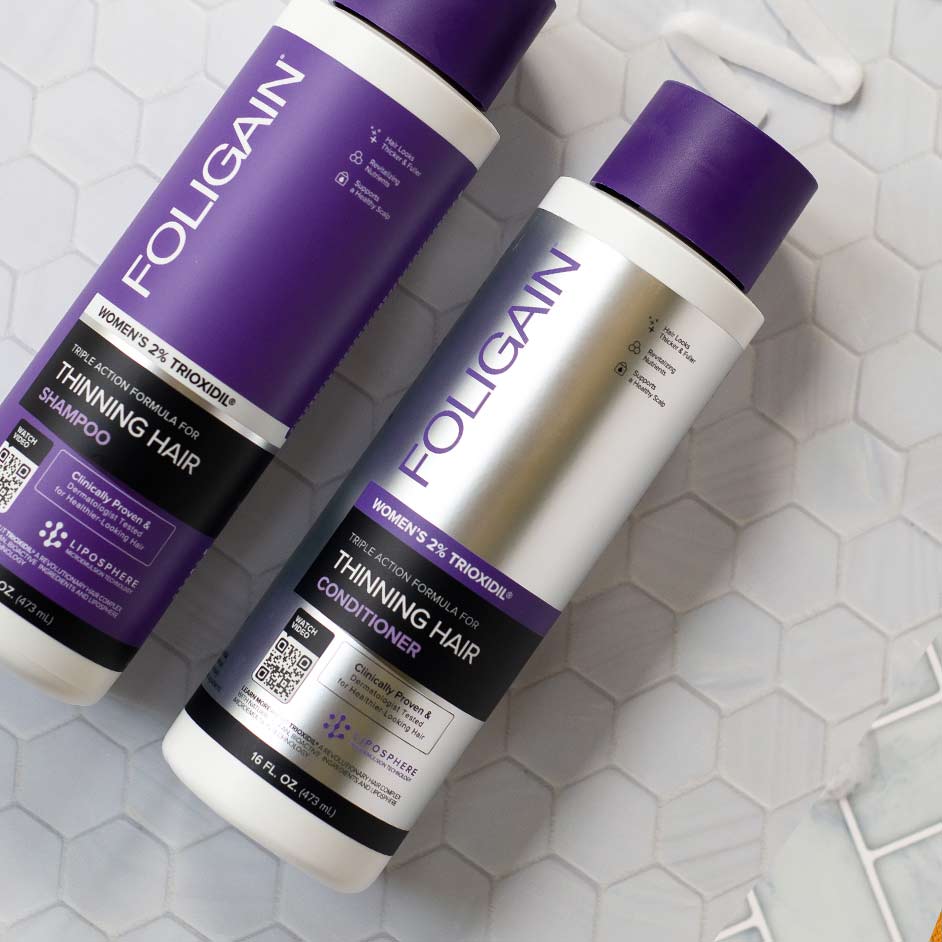 FOLIGAIN Triple Action Conditioner For Thinning Hair For Women with 2% TRIOXIDIL® 473ml