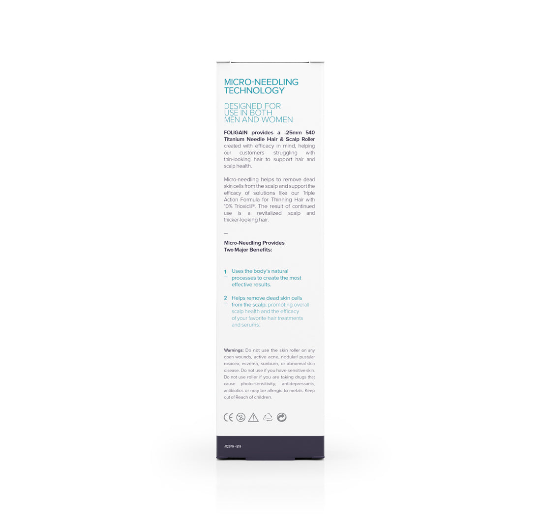 FOLIGAIN Hair & Scalp Roller with 540 Titanium 0.25 mm Needles