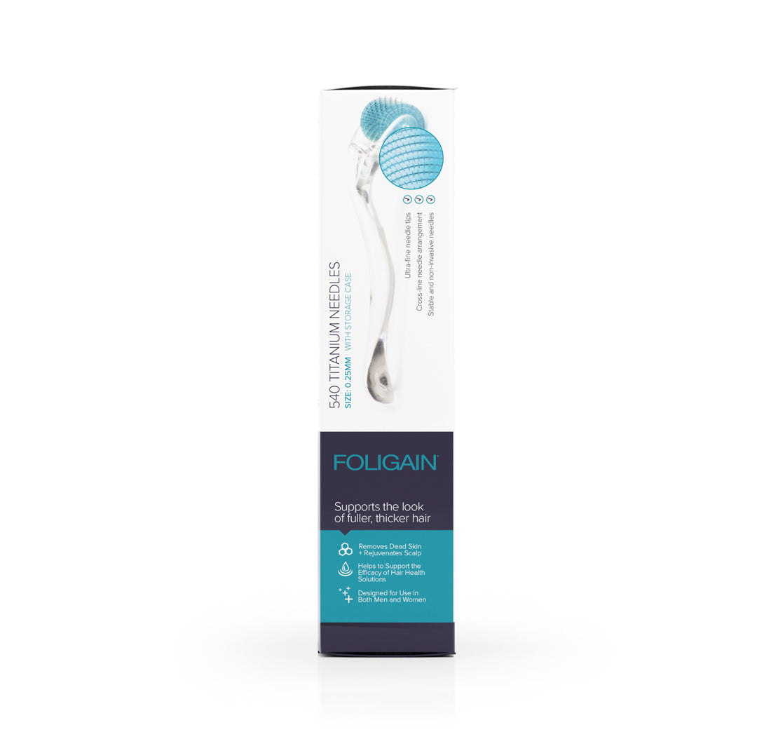 FOLIGAIN Hair & Scalp Roller with 540 Titanium 0.25 mm Needles