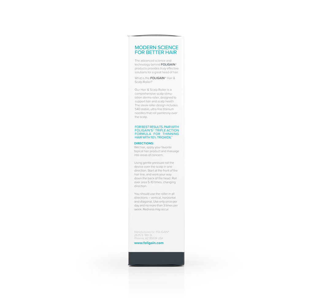 FOLIGAIN Hair & Scalp Roller with 540 Titanium 0.25 mm Needles