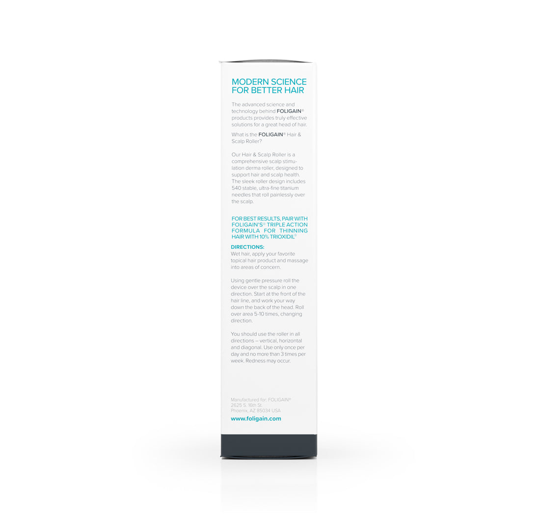 FOLIGAIN Hair & Scalp Roller with 540 Titanium 0.25 mm Needles