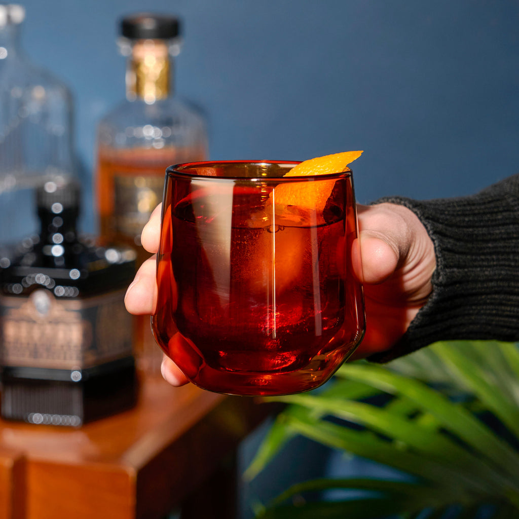 Aurora Double-Walled Tumblers in Amber Set of 2