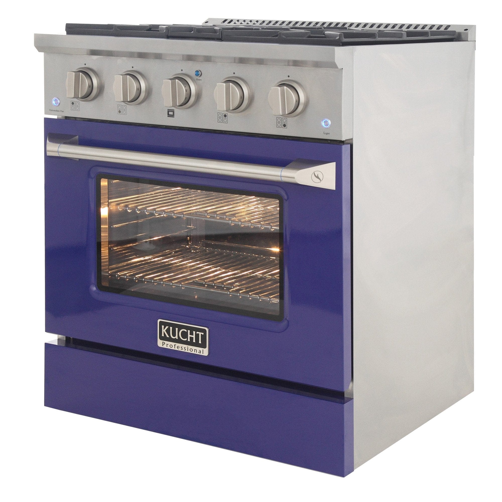 Kucht 30" Gas Range in Stainless Steel with Blue Oven Door, KNG301-B
