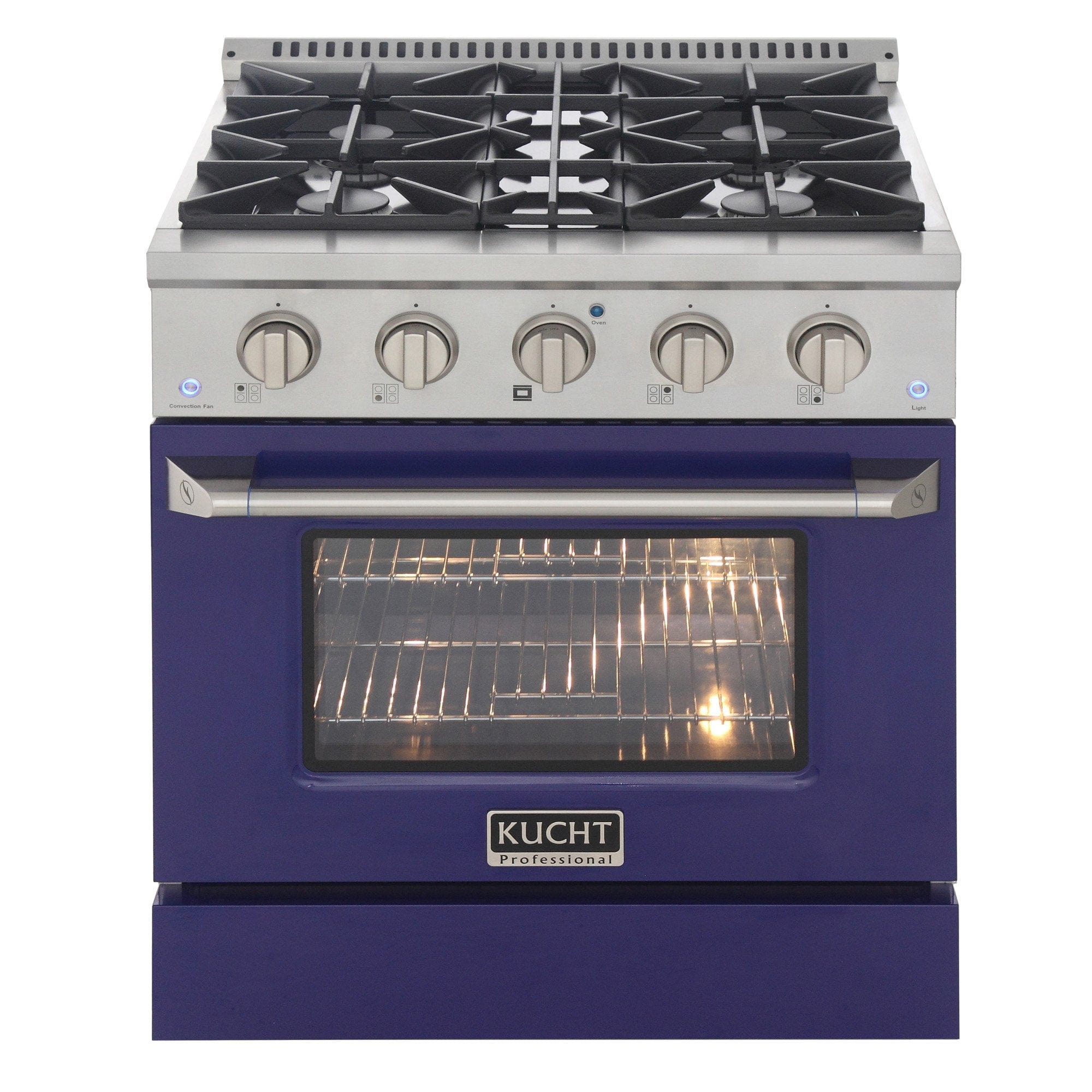 Kucht 30" Gas Range in Stainless Steel with Blue Oven Door, KNG301-B