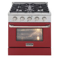 Kucht 30" Gas Range in Stainless Steel with Red Oven Door, KNG301-R
