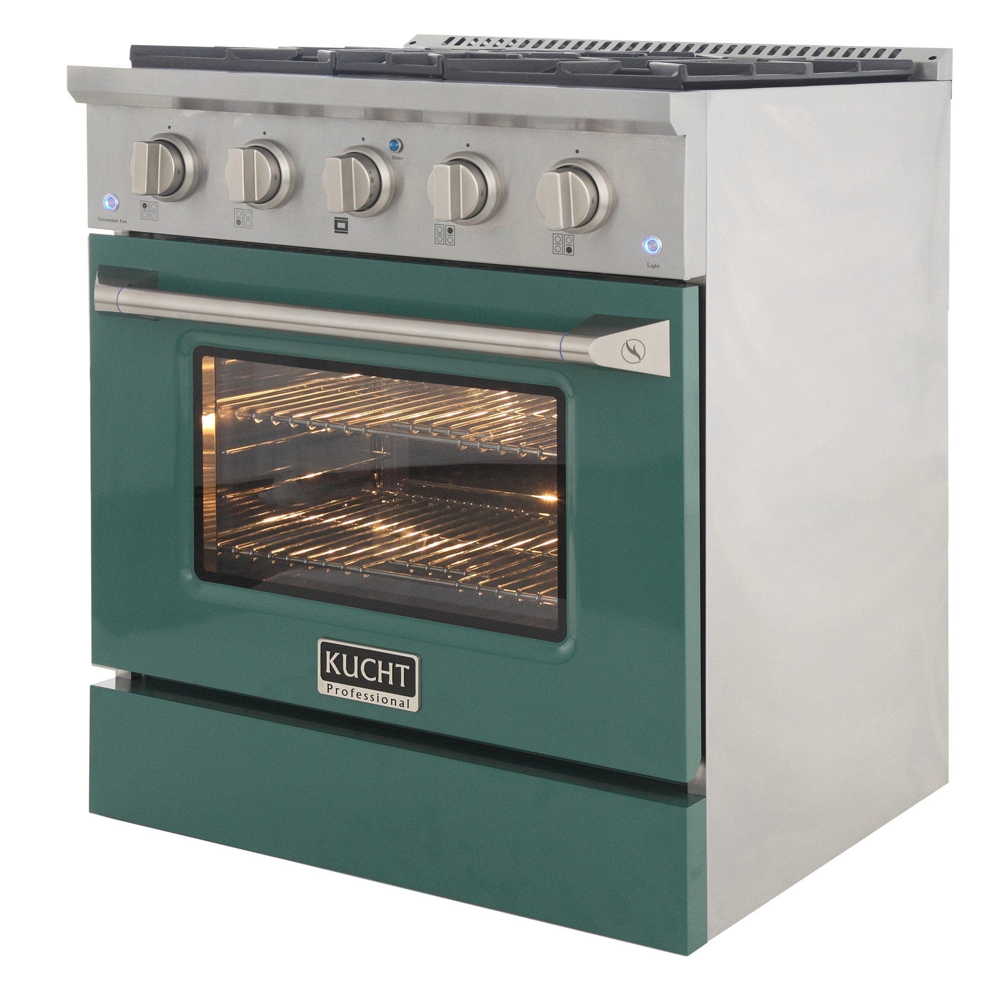 Kucht 30" Propane Range, Stainless Steel, Green Oven Door, KNG301/LP-G