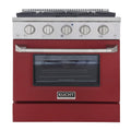 Kucht 30" Propane Range, Stainless Steel, Red Oven Door, KNG301/LP-R