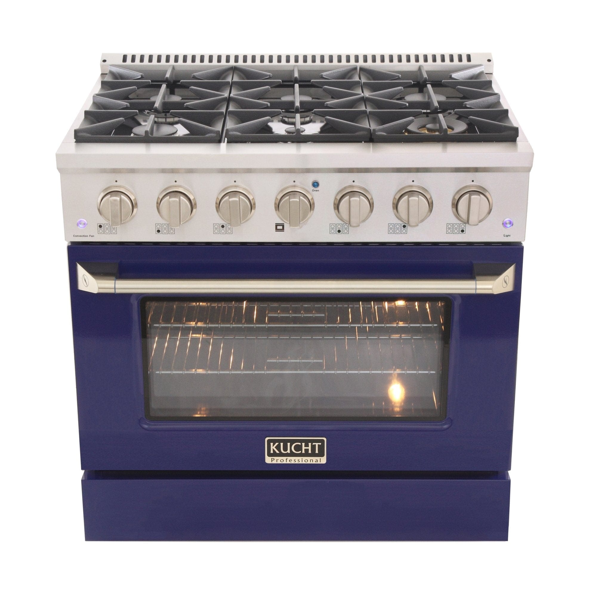 Kucht 36" Propane Range in Stainless Steel, Blue Door, KNG361/LP-B