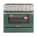 Kucht 36" Propane Range, in Stainless Steel, Green Door, KNG361/LP-G