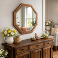 Octagon Wood Frame Mirror