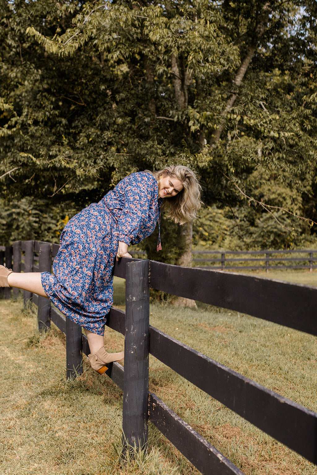 The Jess Top in Indigo Bloom