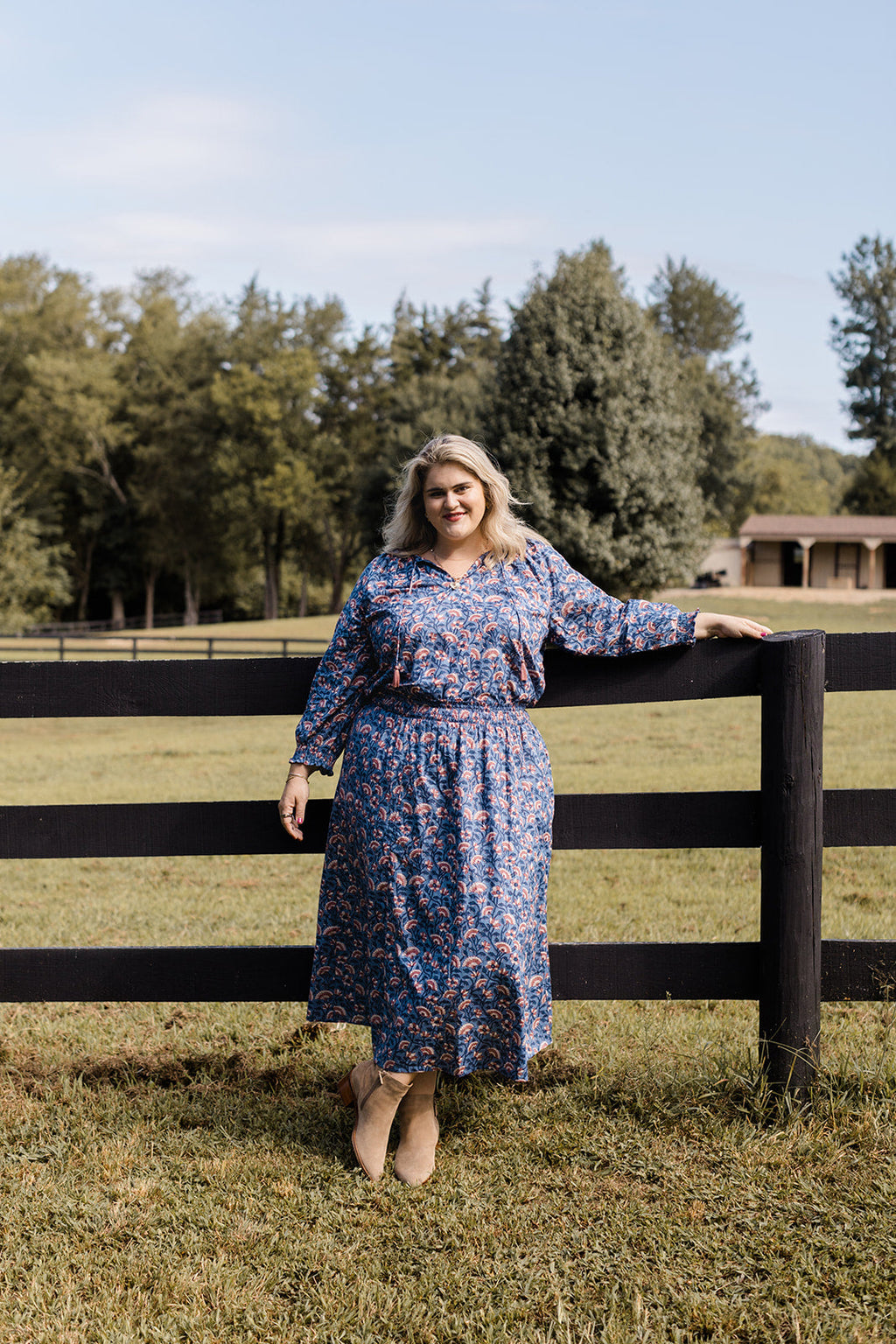 The Jess Top in Indigo Bloom