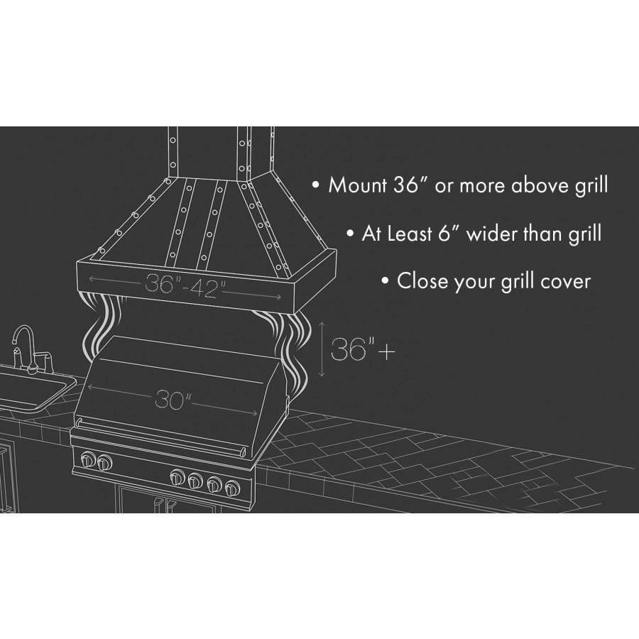 ZLINE 30" Outdoor Stainless Steel Wall Range Hood, 687-304-30