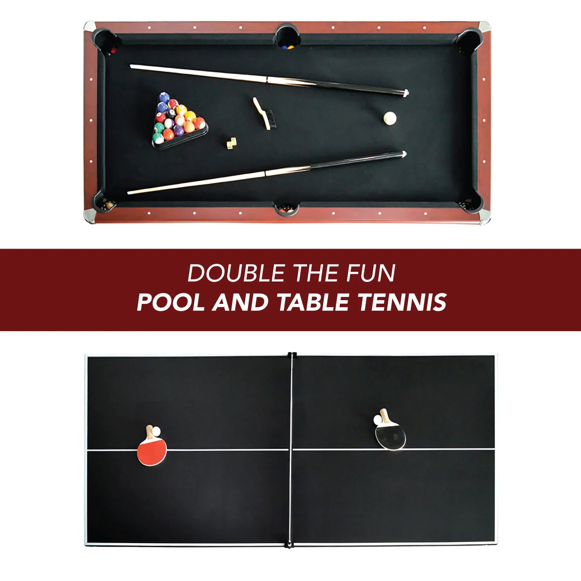 Hathaway Bristol 7-ft Pool Table with Table Tennis Top