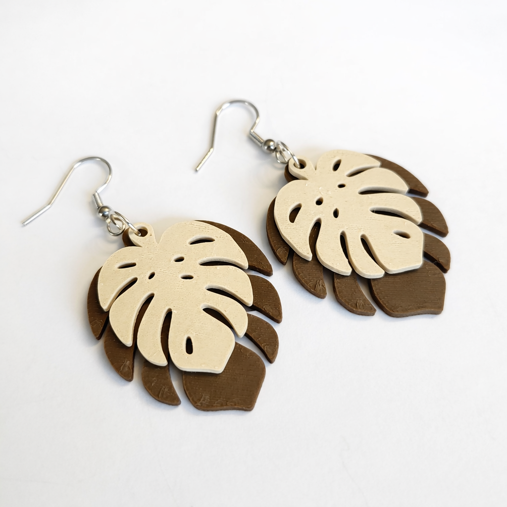 Monstera Leaf Dangle Earrings