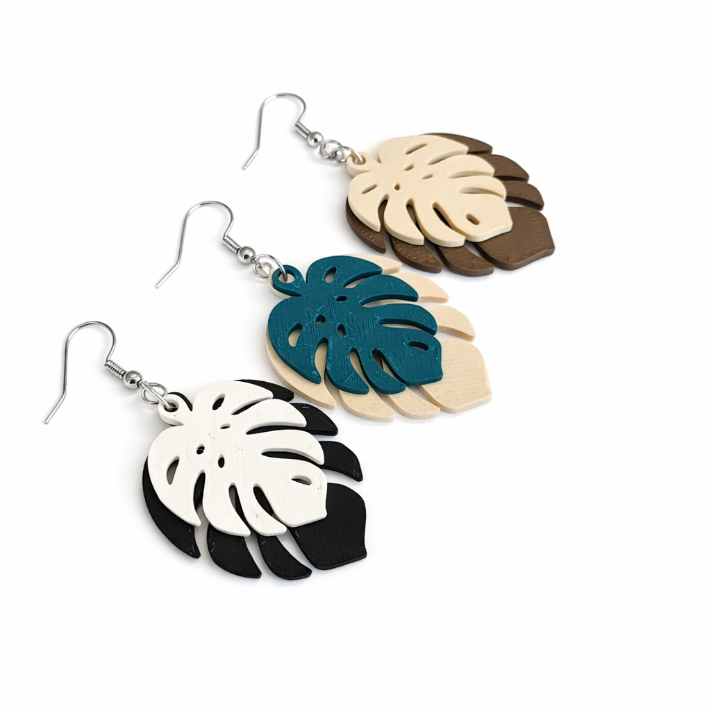 Monstera Leaf Dangle Earrings