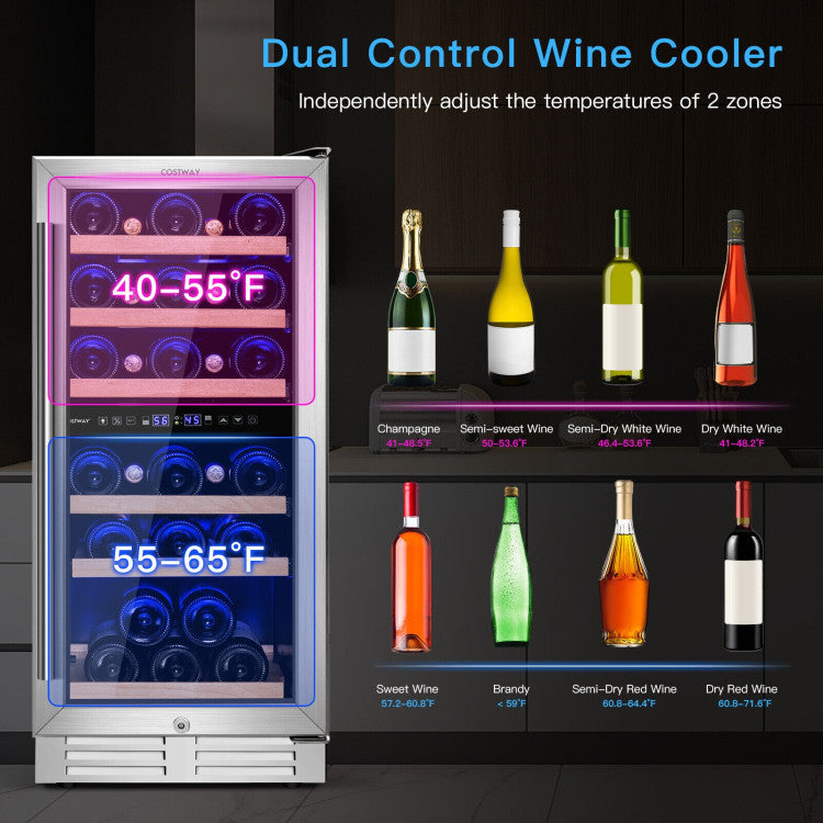 Dual-Zone 30-Bottle Wine Cooler