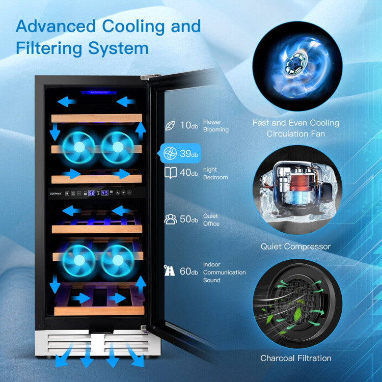 Dual-Zone 30-Bottle Wine Cooler