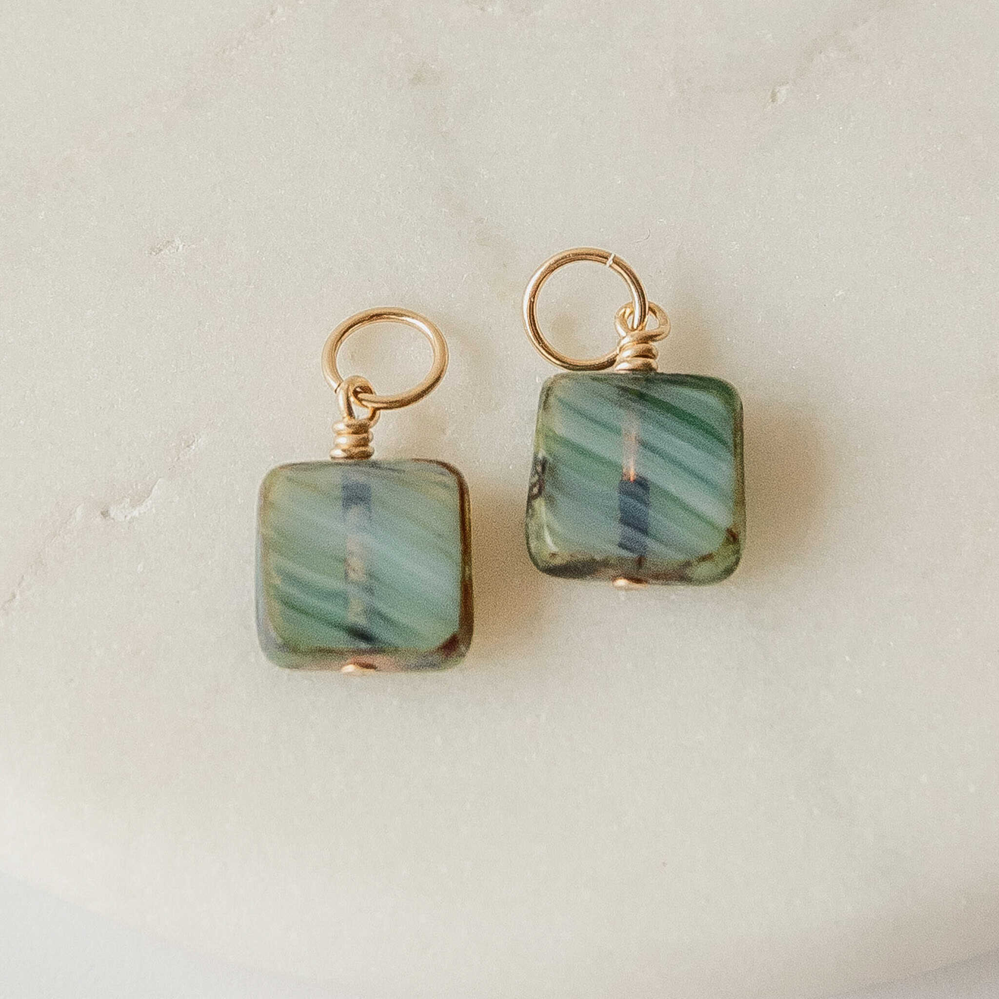 Sea Glass Hoop Charms