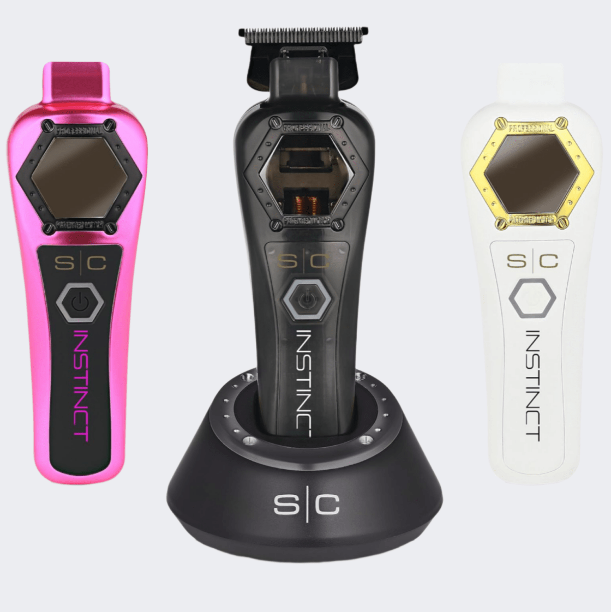 StyleCraft Rebel 2.0 Clipper, Instinct Metal Trimmer & Instinct Metal Foil Shaver Pink Combo