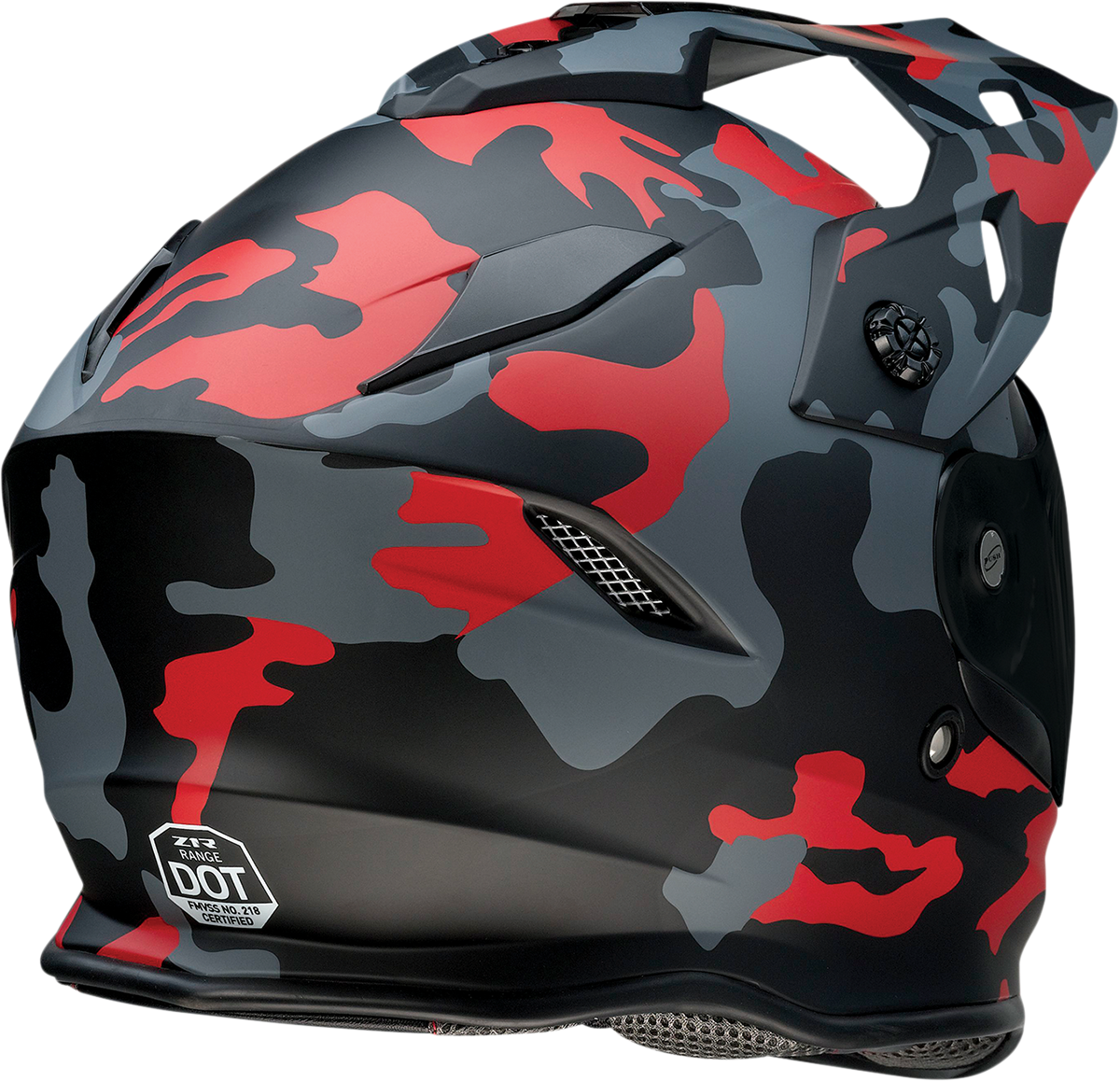 Z1R, Z1R Range Helmet - Camo Red, Small (Part #0140-0094) | Versatile Motorcycle Helmet with Sun Visor and Removable Lining