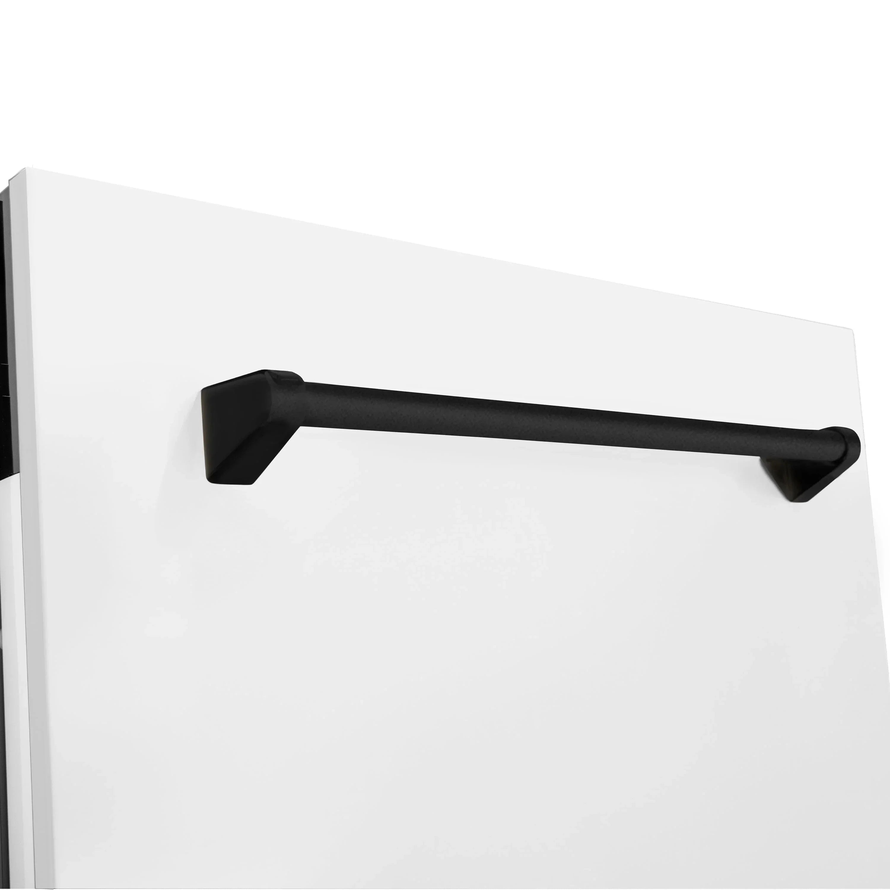 ZLINE 24" Autograph Dishwasher, White Door, Black Handle, DWVZ-WM-24-MB