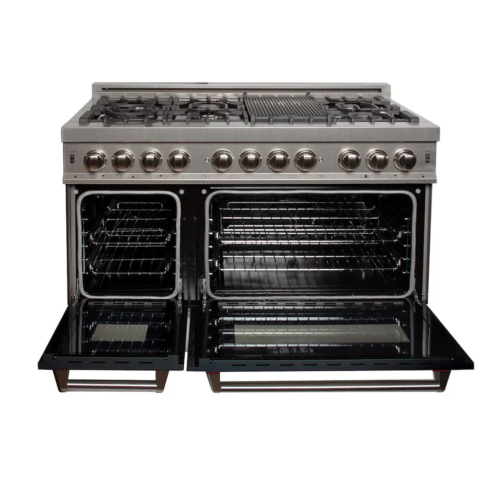 ZLINE 48" Bundle Range RAS-BLM-48 & Range Hood 8654BLM-48, 2KP-RASBLMRH48