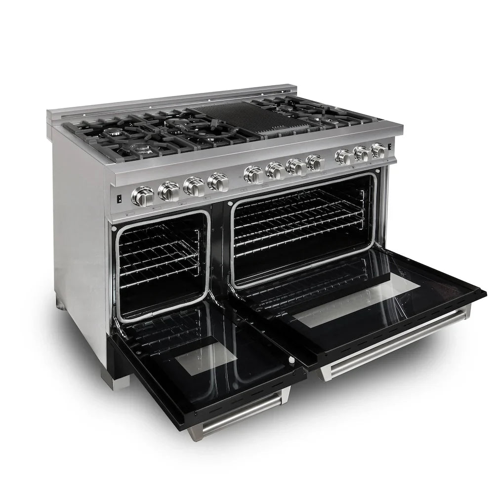 ZLINE 48" Bundle Range RAS-BLM-48 & Range Hood 8654BLM-48, 2KP-RASBLMRH48