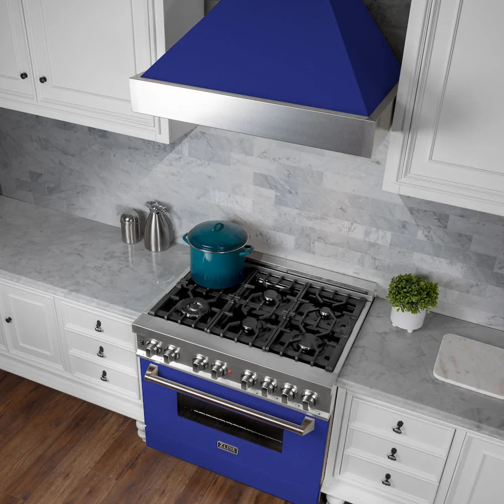 ZLINE 36" Bundle Range RAS-BM-36 & Range Hood 8654BM-36, 2KP-RASBMRH36