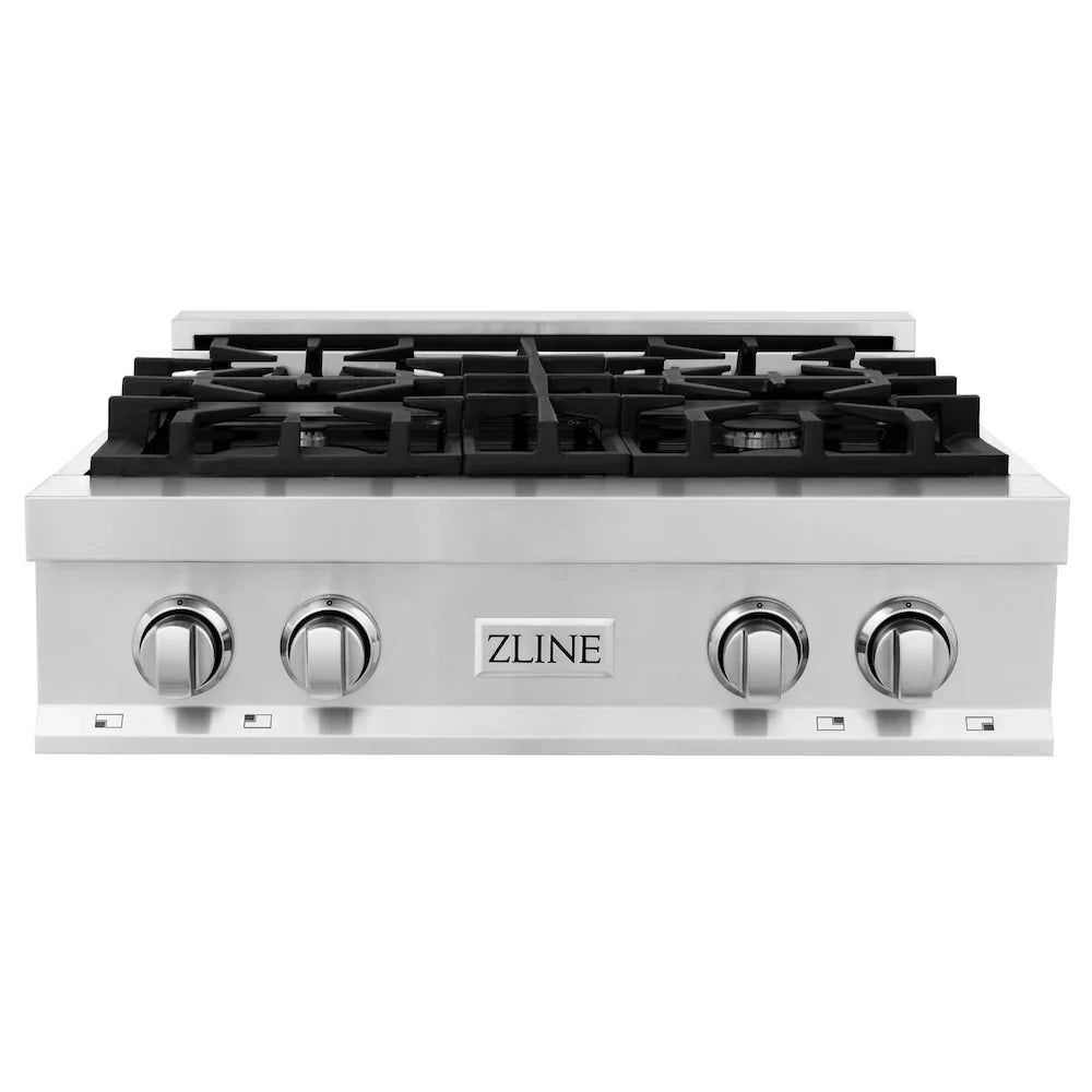 ZLINE Kitchen Package Refrigerator, Rangetop, Rangehood, Wall Oven, 4KPR-RTRH30-AWD