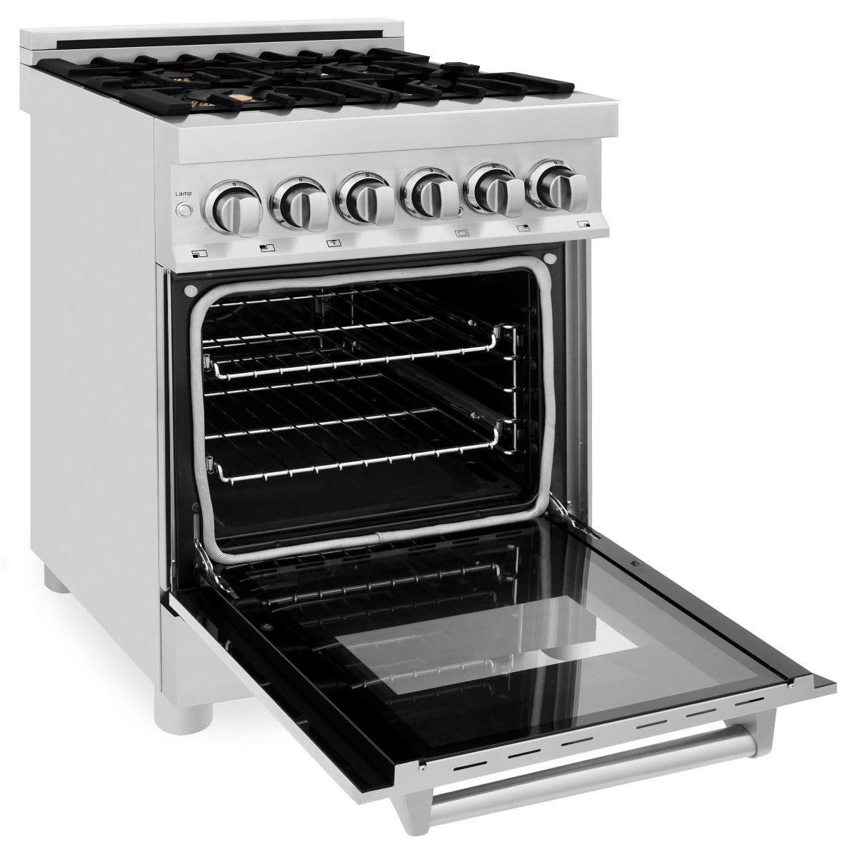 ZLINE 24" Dual Fuel Range, Stainless Steel, Brass Burners, RA-BR-24