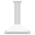 ZLINE 36" Stainless Hood, White Matte, Stainless Handle KB4STX-WM-36